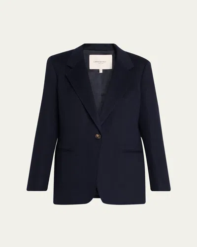Lafayette 148 Single-button Camel Hair Blazer In Black