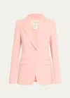Lafayette 148 Single-button Finesse Crepe Blazer In Pink Dusk