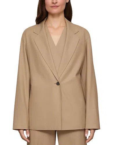 Lafayette 148 Single Button Jacket In Brown