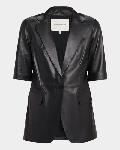 Lafayette 148 Single-button Leather Blazer