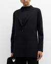Lafayette 148 Plus-size Responsible Finesse Crepe Peak Lapel Jacket In Black
