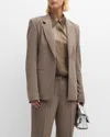 Lafayette 148 One Button Notch Collar Blazer In Concrete Melange