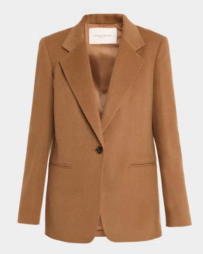 Lafayette 148 Single-button Camel Hair Blazer In Brown