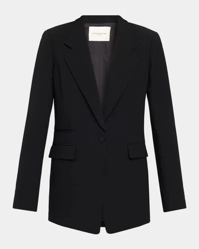 Lafayette 148 Single-button Finesse Crepe Blazer In Black