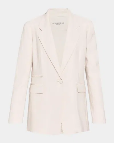 Lafayette 148 Single-button Finesse Crepe Blazer In Raffia