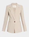 Lafayette 148 Single-button Stretch Wool Blazer In Sandstone