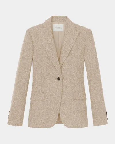 Lafayette 148 Single-button Wool Donegal Tweed Blazer In Natural Mu