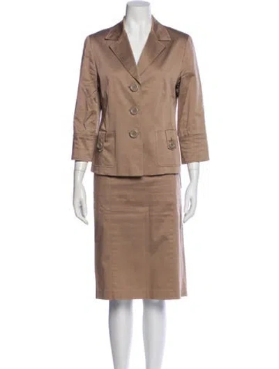 Pre-owned Lafayette 148 Skirt Suit In Neutral