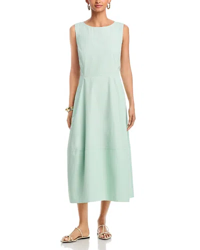 Lafayette 148 Sleeveless A Line Midi Dress In Green