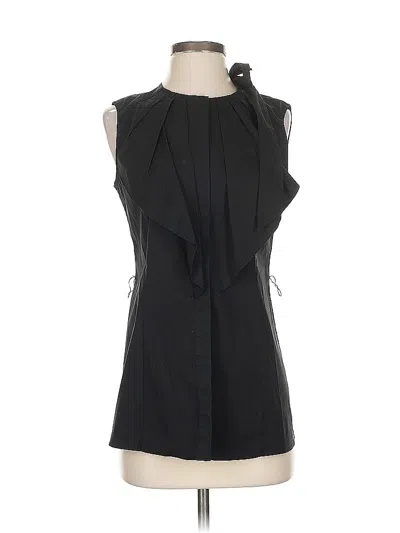Pre-owned Lafayette 148 Sleeveless Blouse In Black