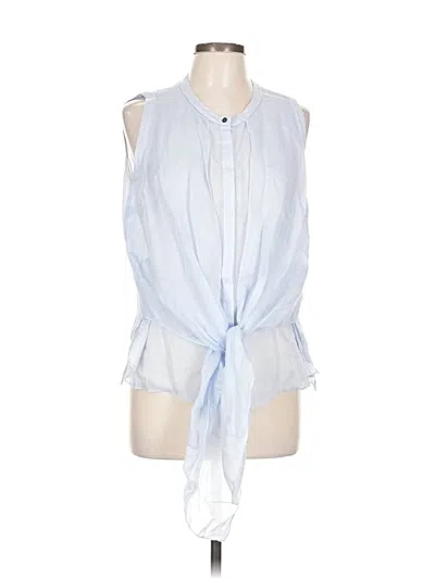 Pre-owned Lafayette 148 Sleeveless Blouse In Blue