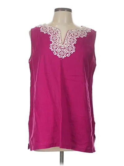 Pre-owned Lafayette 148 Sleeveless Blouse In Burgundy