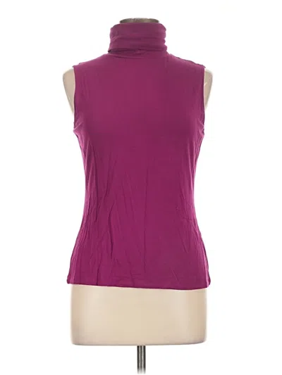 Pre-owned Lafayette 148 Sleeveless Blouse In Burgundy