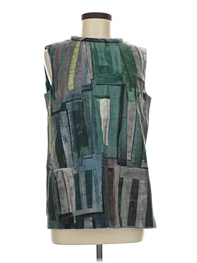 Pre-owned Lafayette 148 Sleeveless Blouse In Green
