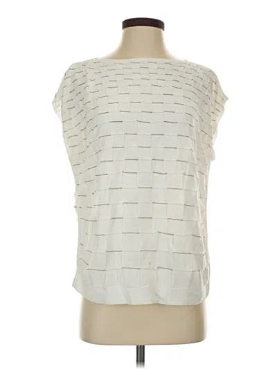 Pre-owned Lafayette 148 Sleeveless Blouse In Ivory