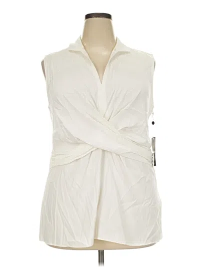 Pre-owned Lafayette 148 Sleeveless Blouse In Ivory