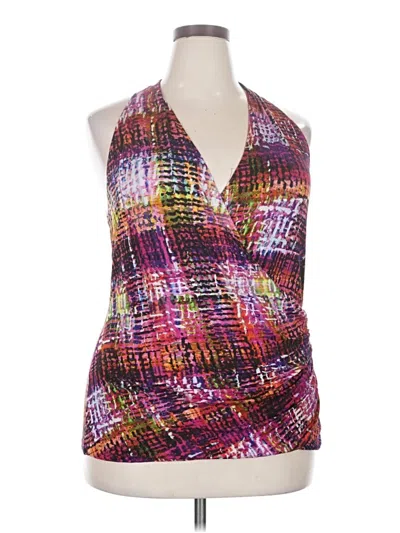 Pre-owned Lafayette 148 Sleeveless Blouse In Purple