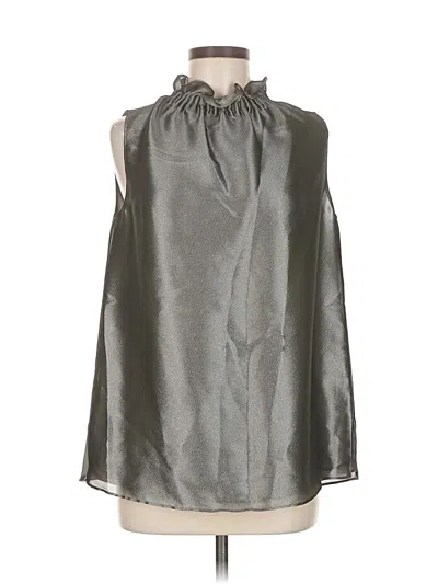 Pre-owned Lafayette 148 Sleeveless Blouse In Silver