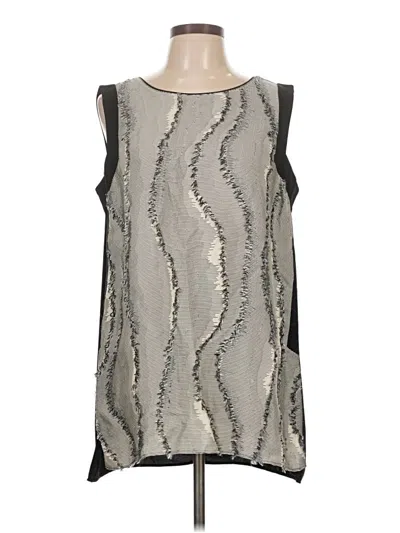 Pre-owned Lafayette 148 Sleeveless Blouse In Silver