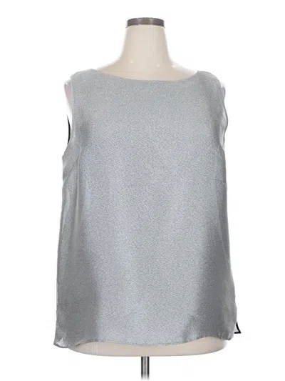 Pre-owned Lafayette 148 Sleeveless Blouse In Silver