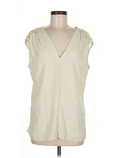 Pre-owned Lafayette 148 Sleeveless Blouse In White