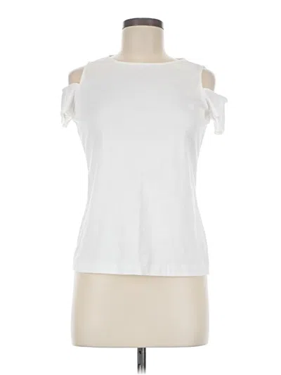 Pre-owned Lafayette 148 Sleeveless Blouse In White