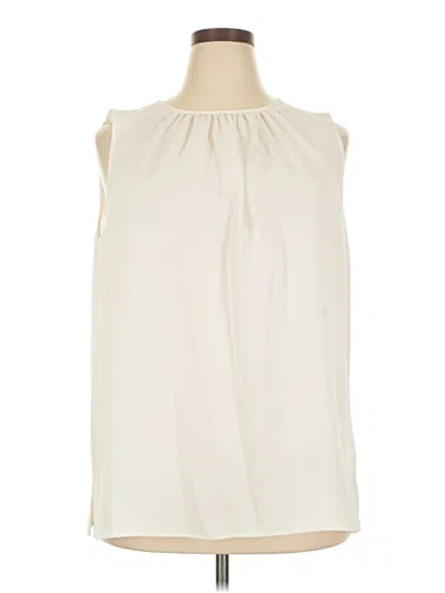 Pre-owned Lafayette 148 Sleeveless Blouse In White