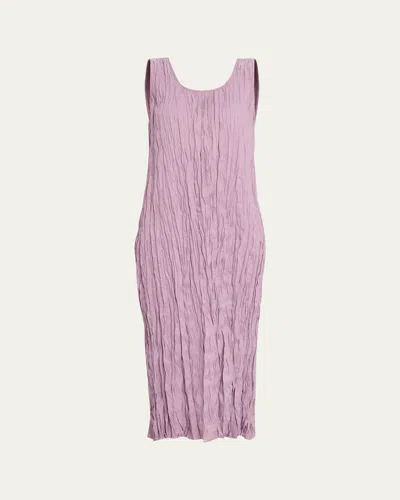 Lafayette 148 Sleeveless Crinkled Scoop-neck Midi Dress