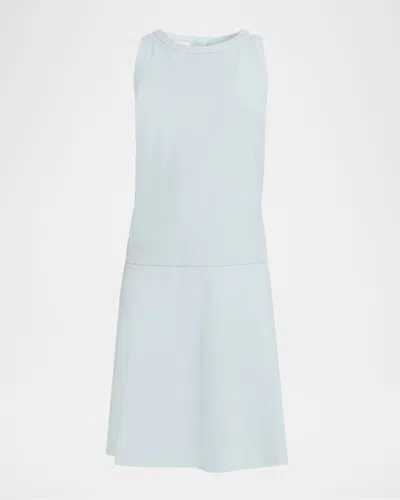 Lafayette 148 Sleeveless Drop-waist Dress In Blue