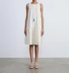 Lafayette 148 Sleeveless Drop Waist Dress In Buff In White