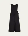 Lafayette 148 Sleeveless Gathered-waist Midi Dress In Black