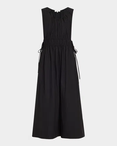LAFAYETTE 148 SLEEVELESS GATHERED-WAIST MIDI DRESS