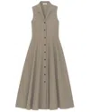 Lafayette 148 New York Sleeveless Gathered Waist Shir In Gray