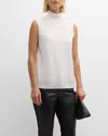 Lafayette 148 New York Sleeveless Turtleneck In Cloud