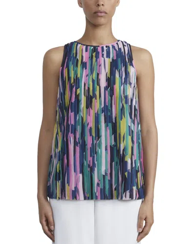 Lafayette 148 Sleeveless Racerback Blouse In Blue