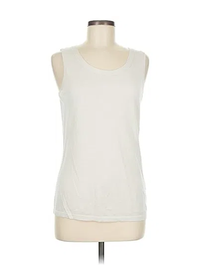 Pre-owned Lafayette 148 Sleeveless T-shirt In White