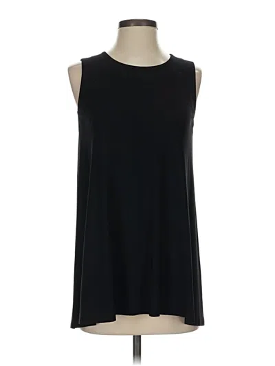 Pre-owned Lafayette 148 Sleeveless Top Black Halter Neckline Tops