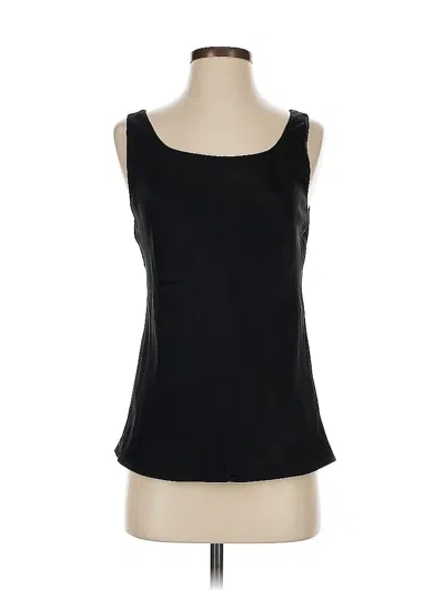 Pre-owned Lafayette 148 Sleeveless Top Black Scoop Neck Tops