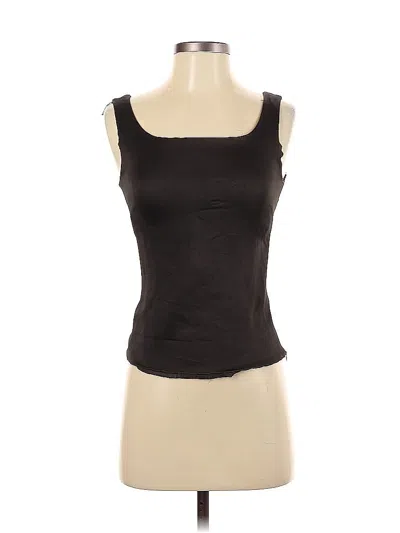 Pre-owned Lafayette 148 Sleeveless Top Brown Scoop Neck Tops