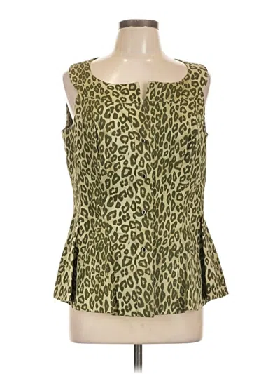 Pre-owned Lafayette 148 Sleeveless Top Green Strapless Neckline Tops