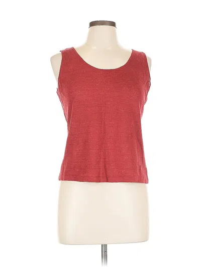 Pre-owned Lafayette 148 Sleeveless Top Red Scoop Neck Tops