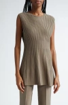 Lafayette 148 Ottoman Stitch Sleeveless Sweater In Concrete