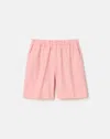 Lafayette 148 Slub Cotton Riverside Short In Pastel Pink Melange