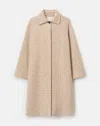 Lafayette 148 Speckled Boucle Tweed Wool Coat In Neutral