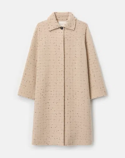 Lafayette 148 Speckled Boucle Tweed Wool Coat In Multi
