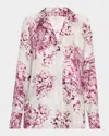 Lafayette 148 Notch Collar Silk Top