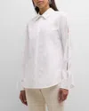Lafayette 148 Button-down Spread-collar Shirt In White