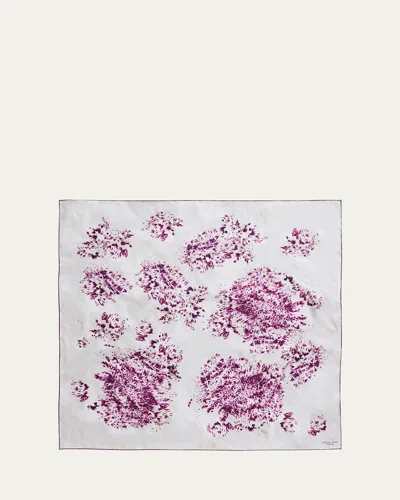 Lafayette 148 Spotted Glaze Silk Twill Square Scarf In White