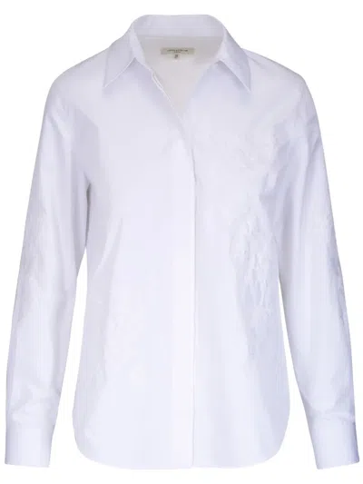 Lafayette 148 Spread Collar Shirt In White