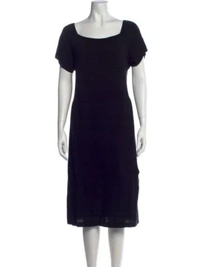 Pre-owned Lafayette 148 Square Neckline Knee-length Dress In Black